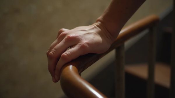 Une hauteur standard observée pour la main courante d'escalier