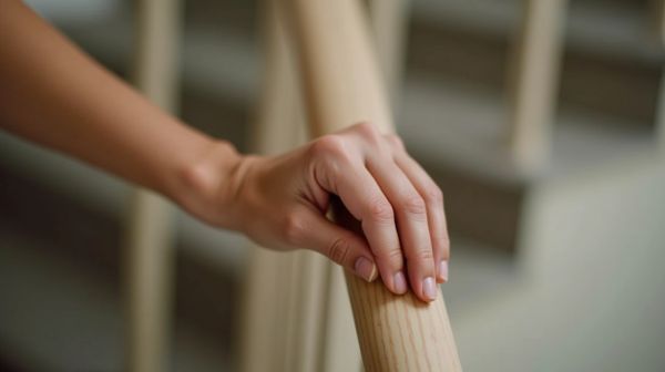 Une hauteur standard observée pour la main courante d'escalier